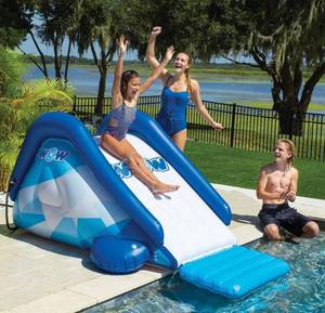 lot 24 image: WOW Sports Cascade Pool Slide, Inflatable Slide with Sprinkler