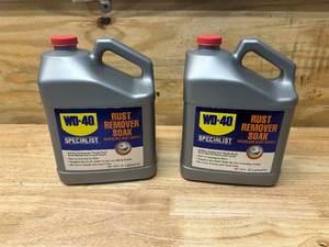 lot 57 image: WD-40 Lot of 2- Specialist Rust Remover Soad (1 gallon each)