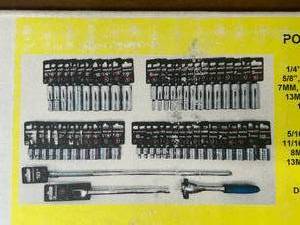 lot 60 image: POWERBUILT 54 Piece 38 Drive Pro Socket Set Tough Chrome Vanadium (03072424)