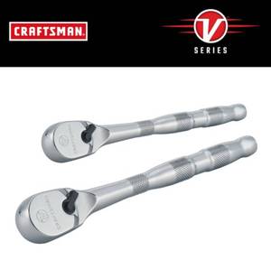 lot 41 image: CRAFTSMAN V-Series 2-Piece 96-Tooth Set Drive Comfort Grip Handle Ratchet Set (03072418)