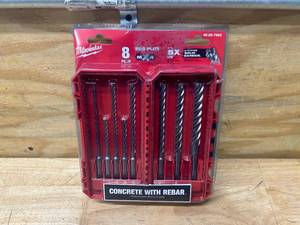 lot 43 image: MILWAUKEE MX4 SDS-Plus Carbide Drill Bit Kit (8-Piece) (Retails for $49.47)