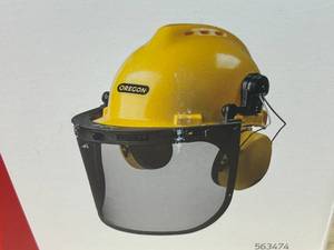 lot 47 image: OREGON Chainsaw Safety Helmet Combination, Includes Helmet, Visor and Ear Protection