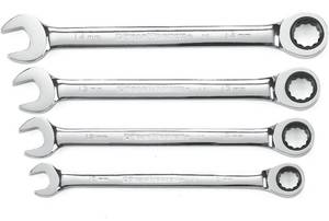lot 102 image: GEARWRENCH 9404 4 Piece Metric Ratcheting Wrench Set (03072410)