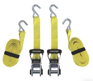 lot 120 image: SMARTSTRAPS Commercial-Grade RatchetX J-Hook Tie-Down, 14ft. x 1 12in., 2 Pack, 5,000-Lb. Breaking Strength, Model# 159