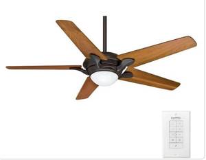 lot 132 image: CASABLANCA Bel Air 56 in. Indoor Brushed Cocoa Bronze Ceiling Fan With Wall Control
