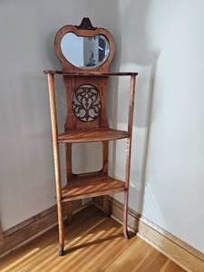 lot 1 image: Antique Art Nouveau Etagere Entry Stand