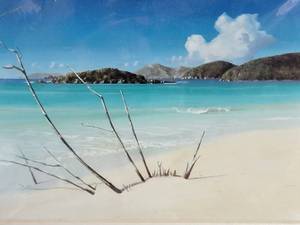 lot 69 image: Original Fine Art Beach Landscape Painting - Signed