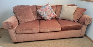 lot 35 image: Stylish Light Brown Sofa