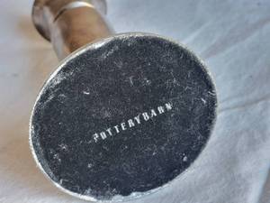 lot 86 image: Pottery Barn Silver Candlestick Set (3)