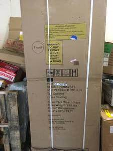 Husky Pro Duty Welded 20-Gauge Steel Freestanding Garage Cabinet in Black LINE-X (36 in. W x 81 in. H x 24 in. D) Customer Returns See Pictures