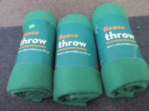 3- 50x60 inch Green Fleece Throws...