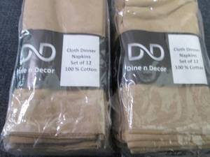 2- 12 pks Cloth Napkins 17x17inches...