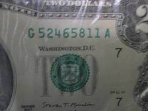 6 Sequential, Uncirculated $2 Bills...