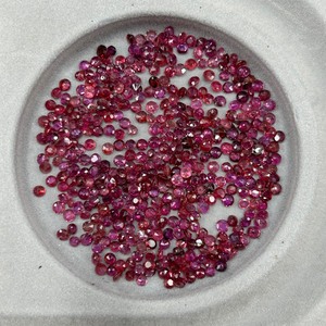 49.61 Carat Ruby Faceted Round Cut Large Lot of Melee Loose Stones