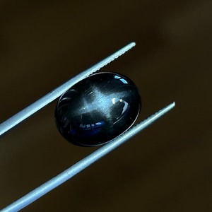 16.90 Carat Black Star Sapphire Oval Cabochon Cut