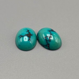 15.74 Carat Turquoise Oval Cabochon Set of 2