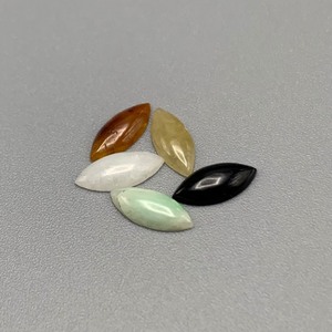 2.38 Carat Jade Marquise Cabochon Cut, Set of 5 Loose Stones - Assorted Colors