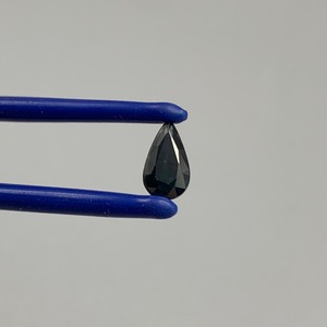0.91 Carat Dark Blue Sapphire Faceted Pear Cut