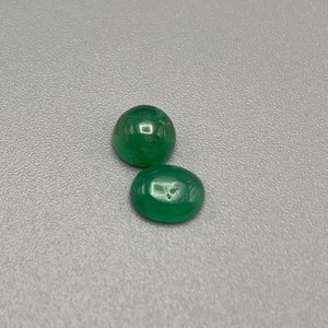 1.35 Carat Emerald Irregular Round Cabochon Cut Set of 2