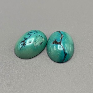 20.85 Carat Turquoise Oval Cabochon Cut Set of 2