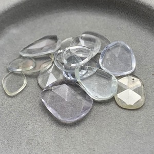 23.32 Carat Colorless White Sapphire Mixed-Cut Tablet Shape Assorted Lot of Loose Stones