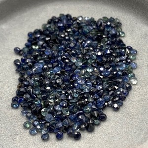 37.15 Carat Blue Sapphire Round Brilliant Cut Large Assorted Lot of Melee Loose Stones