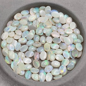 60 Carats of White Opals Oval Cabochon Cut Large Lot of Loose Stones