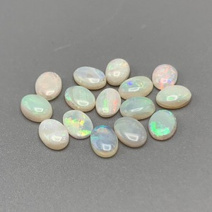 Standard 5x7mm White Opals Oval Cabochon Cut - Set of 15 Loose Stones