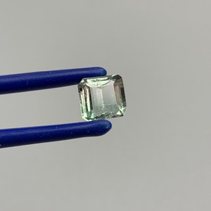 1 Carat Light Green Sapphire Square Emerald Cut