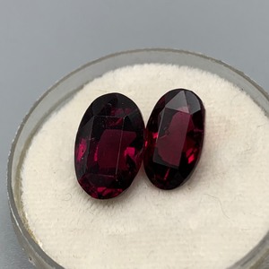 13.10 Carat Red Garnet Faceted Oval Cut Set of 2 Loose Stones