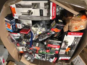 Gaylord of Assorted Door Handles and Hardware Various Models and Conditions Customer Returns See Pictures