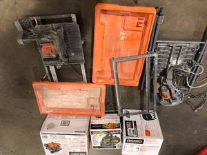 Lot of Assorted Ridgid Power Tools and Hardware Various Models and Conditoins   Customer Returns See Pictures