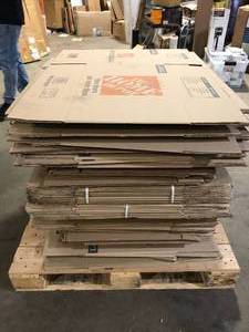 Pallet of Assorted Home Depot Boxes Various Sizes