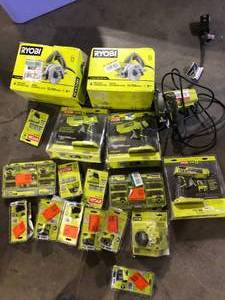 Lot of Assorted Ryobi Power Tools and Hardware Various Models and Conditions Customer Returns See Pictures