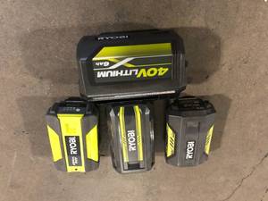 Lot of Assorted Ryobi Batteries Various Sizes and Conditions Customer Returns See Pictures