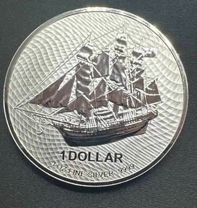 1oz .999 Silver Tall Ship Round