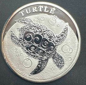 1oz .999 Silver Turtle Round