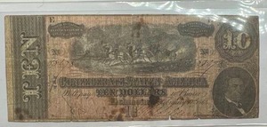 1864 $10 Confederate Bill