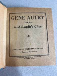 lot 28 image: Vintage Gene Autry and the Red Bandits Ghost Book