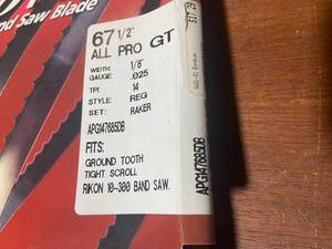 lot 32 image: Olson All Pro PGT Band Saw Blade 67 12 x 18 .025 Gauge