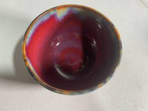 lot 131 image: Handcrafted Ceramic Bowl with Multicolor Glaze