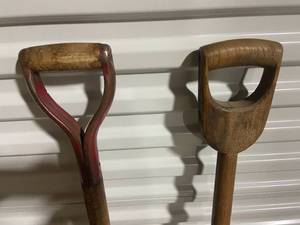 lot 140 image: Pair of Vintage Wooden Handled Shovels