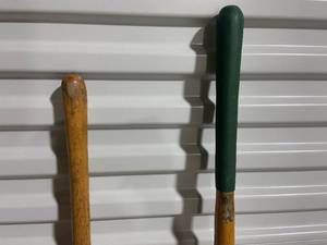 lot 141 image: Set of 2 Vintage Metal Shovels with Wooden Handles