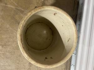 lot 183 image: Antique #10 Stoneware Crock with Maple Leaf Design