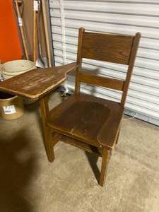 lot 188 image: Vintage Wooden School Desk Chair