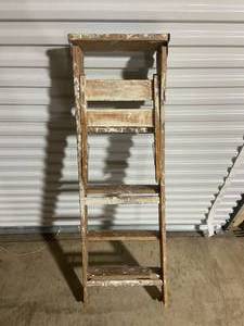 lot 197 image: Vintage Wooden Ladder with Weathered Patina