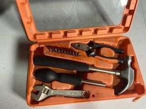 lot 204 image: Mixed Hand Tool Set in Orange Storage Case