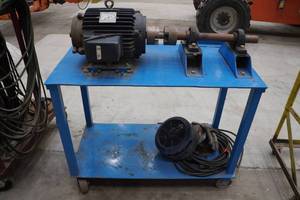 lot 6 image: Heavy Duty Rolling Cart with Marathon 15HP 3 Phase Motor