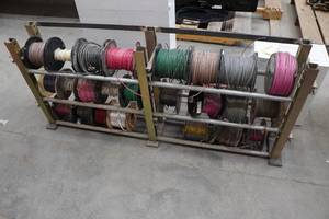 lot 26 image: Heavy Duty Rack with Spools of Wire