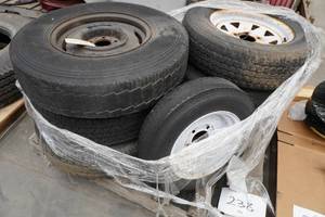 lot 46 image: Pallet of Trailer and Truck Tires with Rims